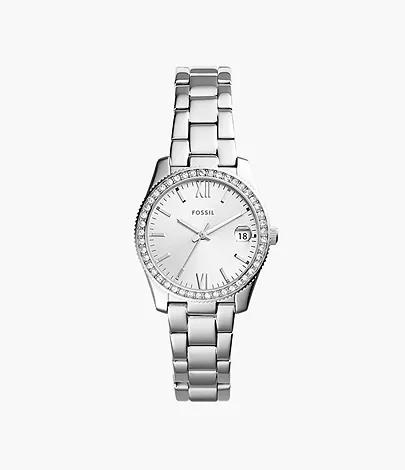 Fossil Damenuhr Scarlette 3-Zeiger/Datum Edelstahl