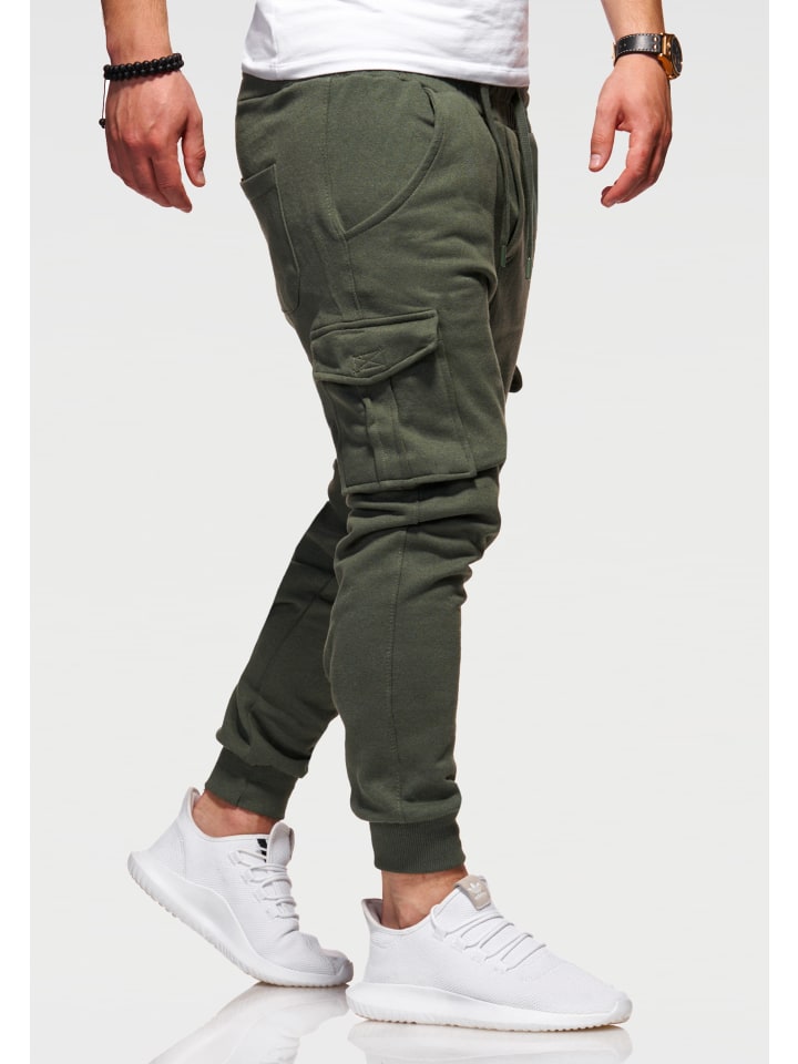 SOULSTAR Jogginghose - MPKANSAS Lange Sporthose Trainingshose mit Cargotaschen in Khaki günstig kaufen