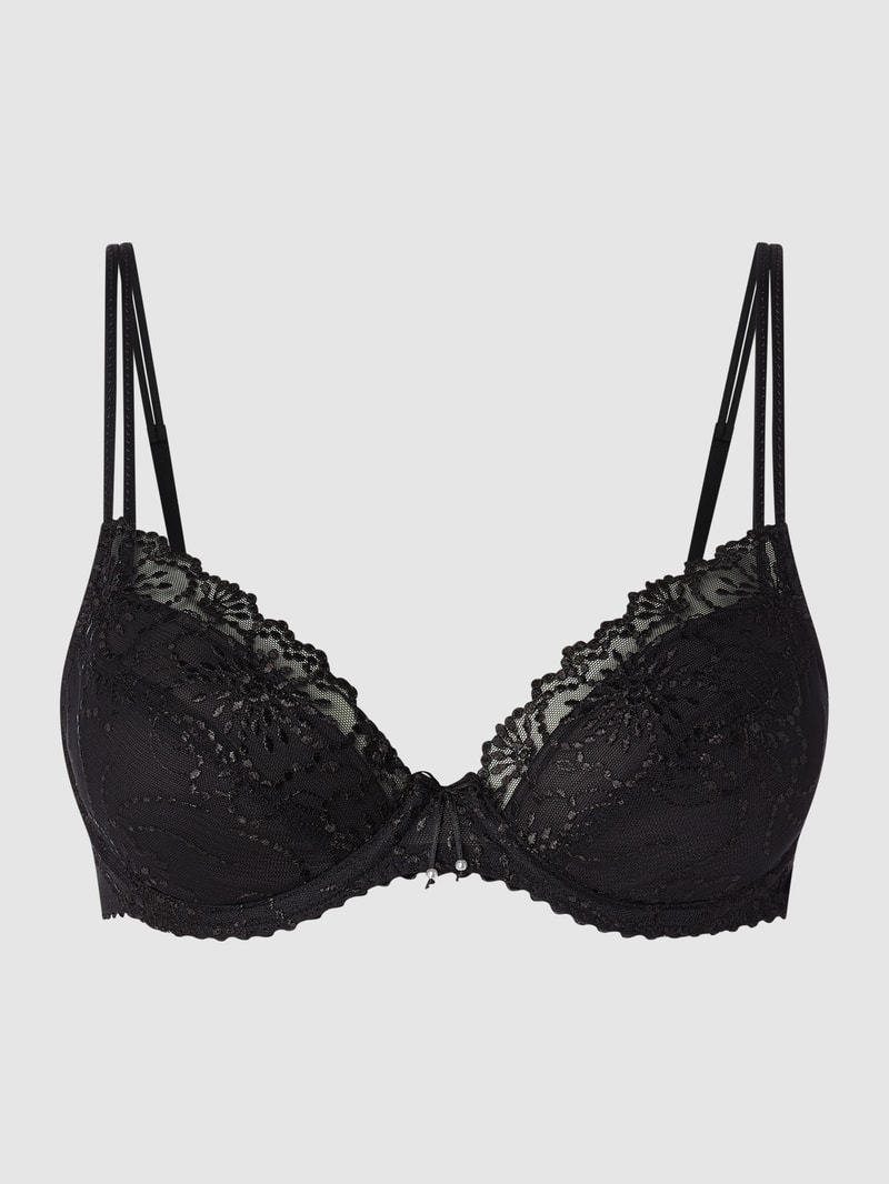 Push-up-BH aus floraler Spitze Modell 'Jane' in schwarz
