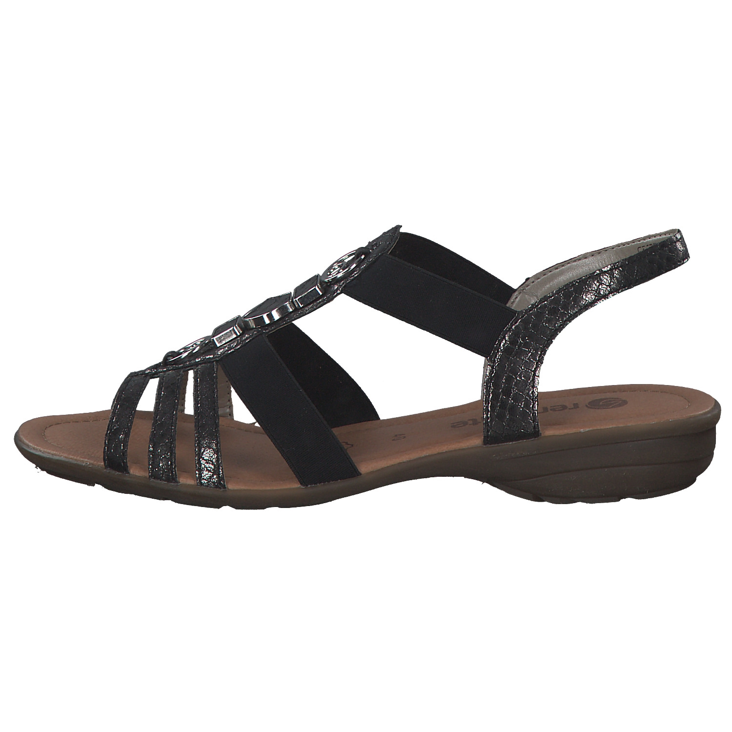 Remonte R3654, Keilsandaletten, Damen, schwarz/schwarz