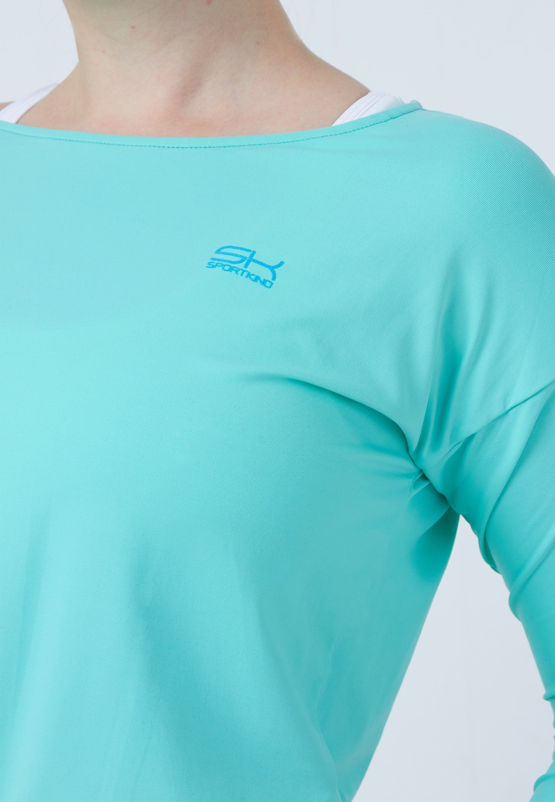 SPORTKIND Funktionsshirt Tennis 3/4 Loose Fit Shirt Mädchen & Damen mint