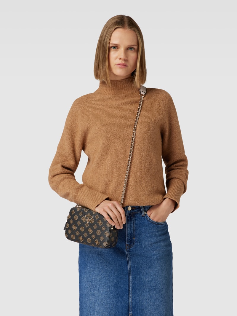 Camera Bag mit Allover-Muster Modell 'NOELLE' in mittelbraun