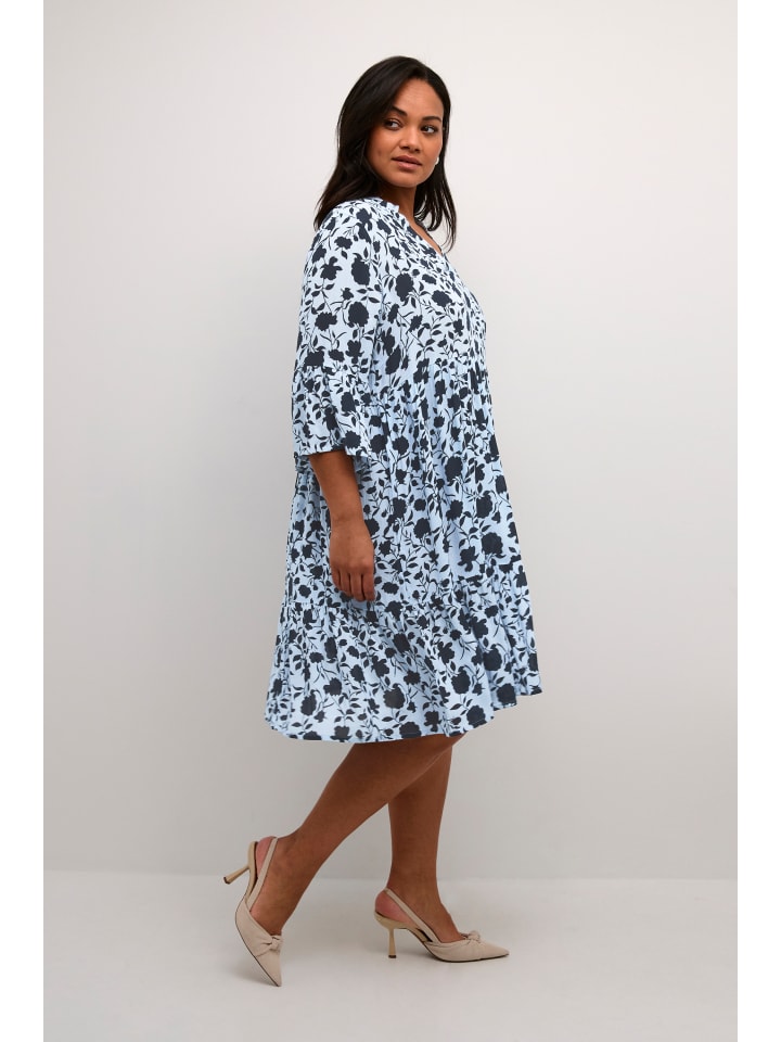 KAFFE curve Kleid KCisma in Blue Tone Graphic Flower günstig kaufen