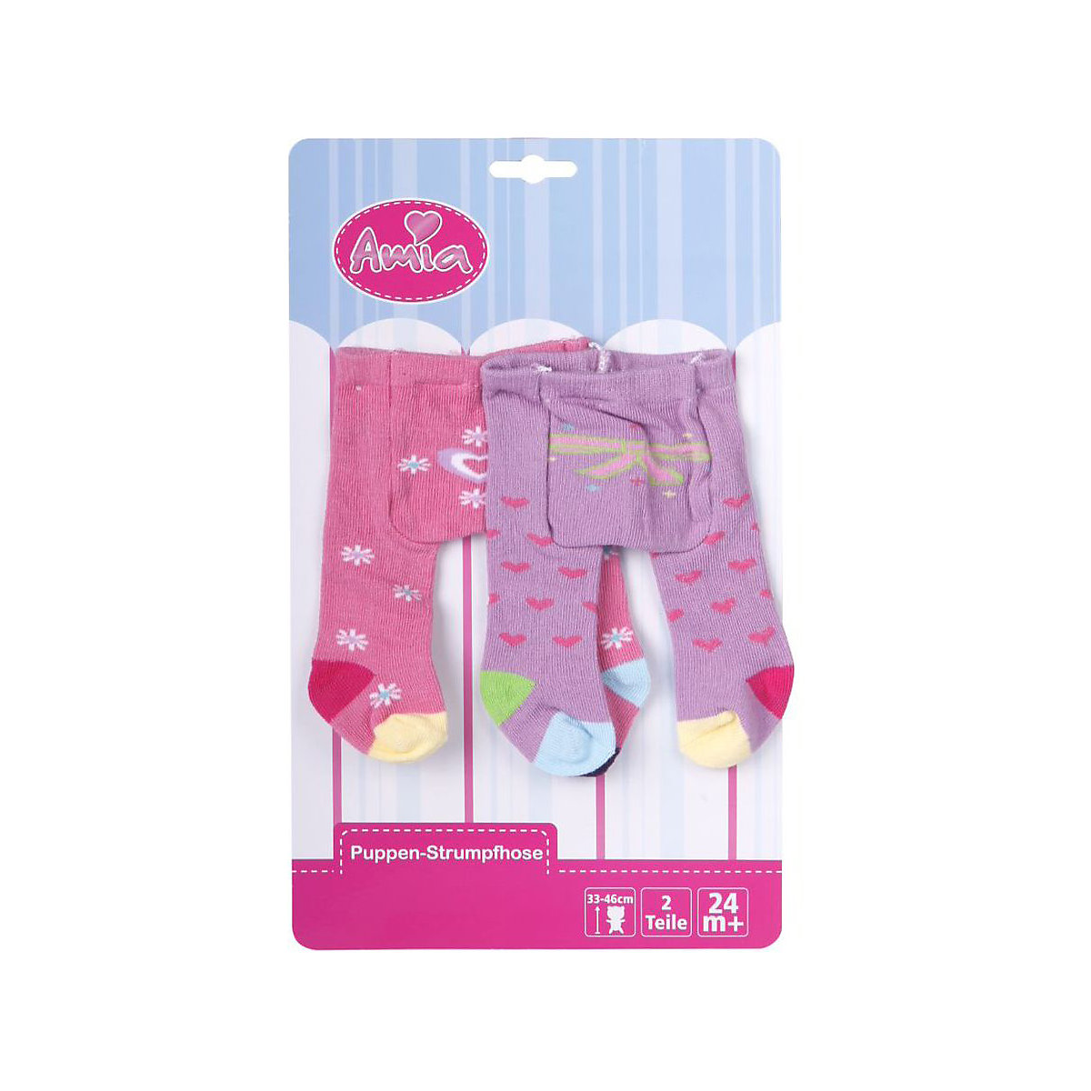 Amia Puppen-Strumpfhosen, 2er Set, 33-46 cm