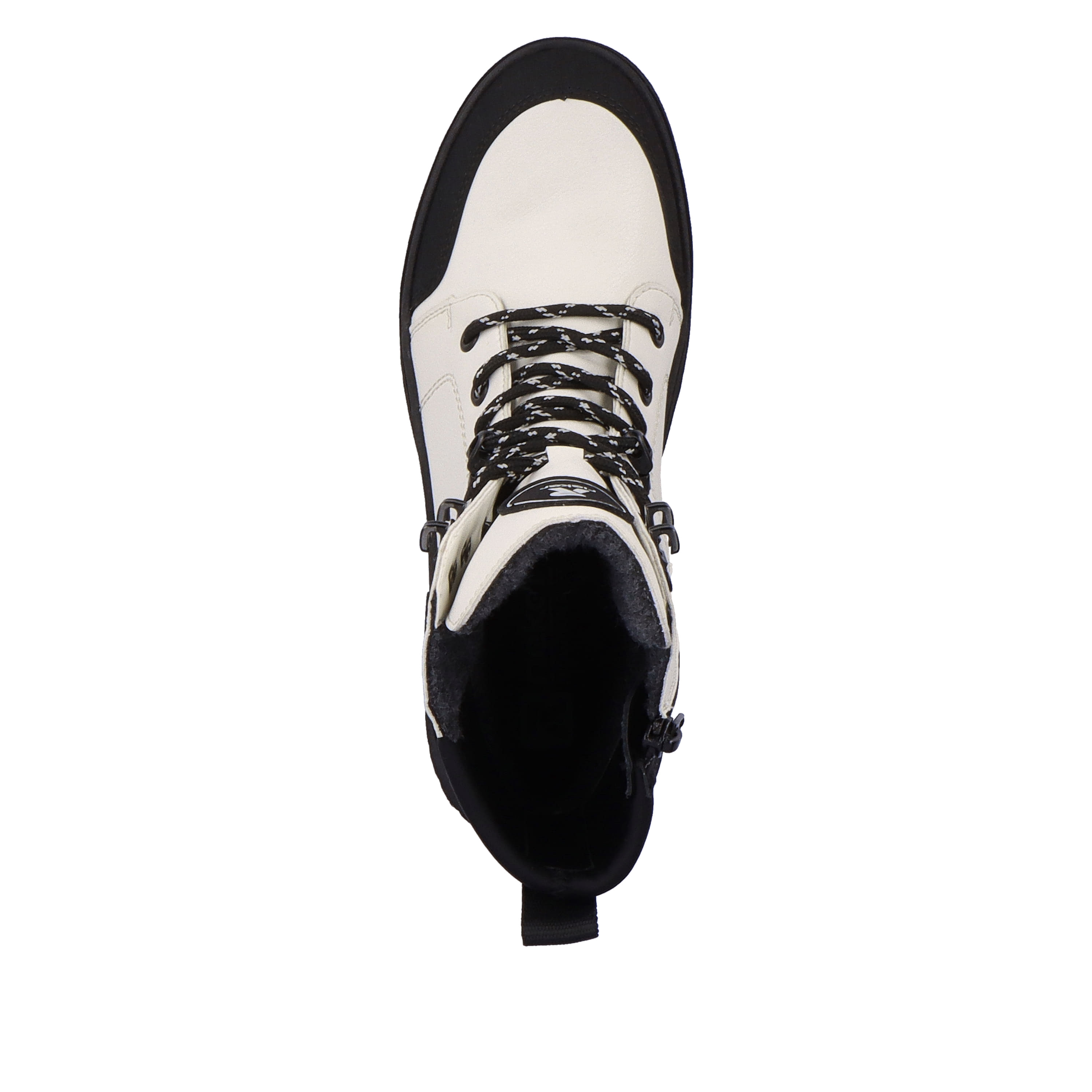 Rieker Damen Schnürstiefel snow-white deep-black