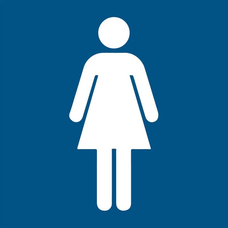 Djois Warnschild Damentoilette Klebstoff, einschraubbar PP (Polypropylen) 10 (B) x 0,14 (H) cm