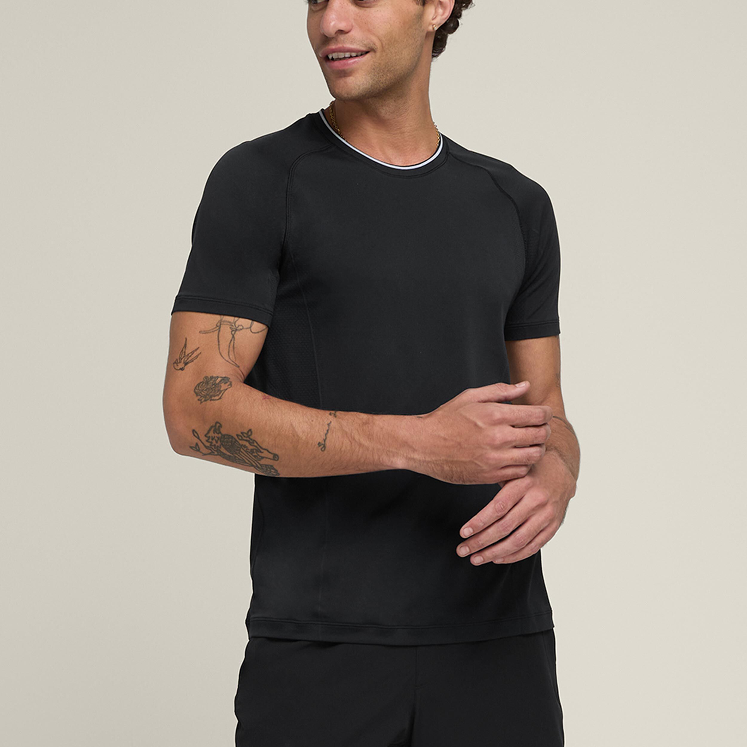 Team Players Seamless Crew T-Shirt Herren - Schwarz