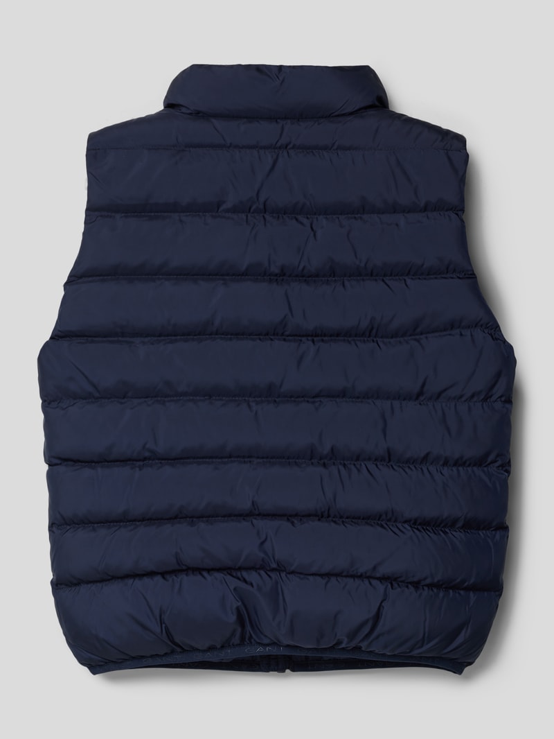 Steppweste mit Label-Print in blau