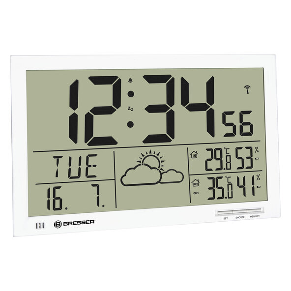 LCD-Wetter-Wanduhr MyTime Jumbo, weiß