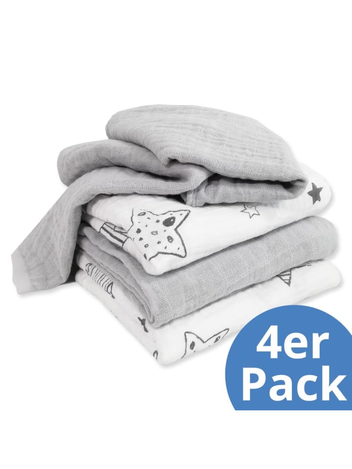 Makian Mullwindel / Mulltuch 4er Pack 70 x 70 cm - Sterne günstig kaufen onesize