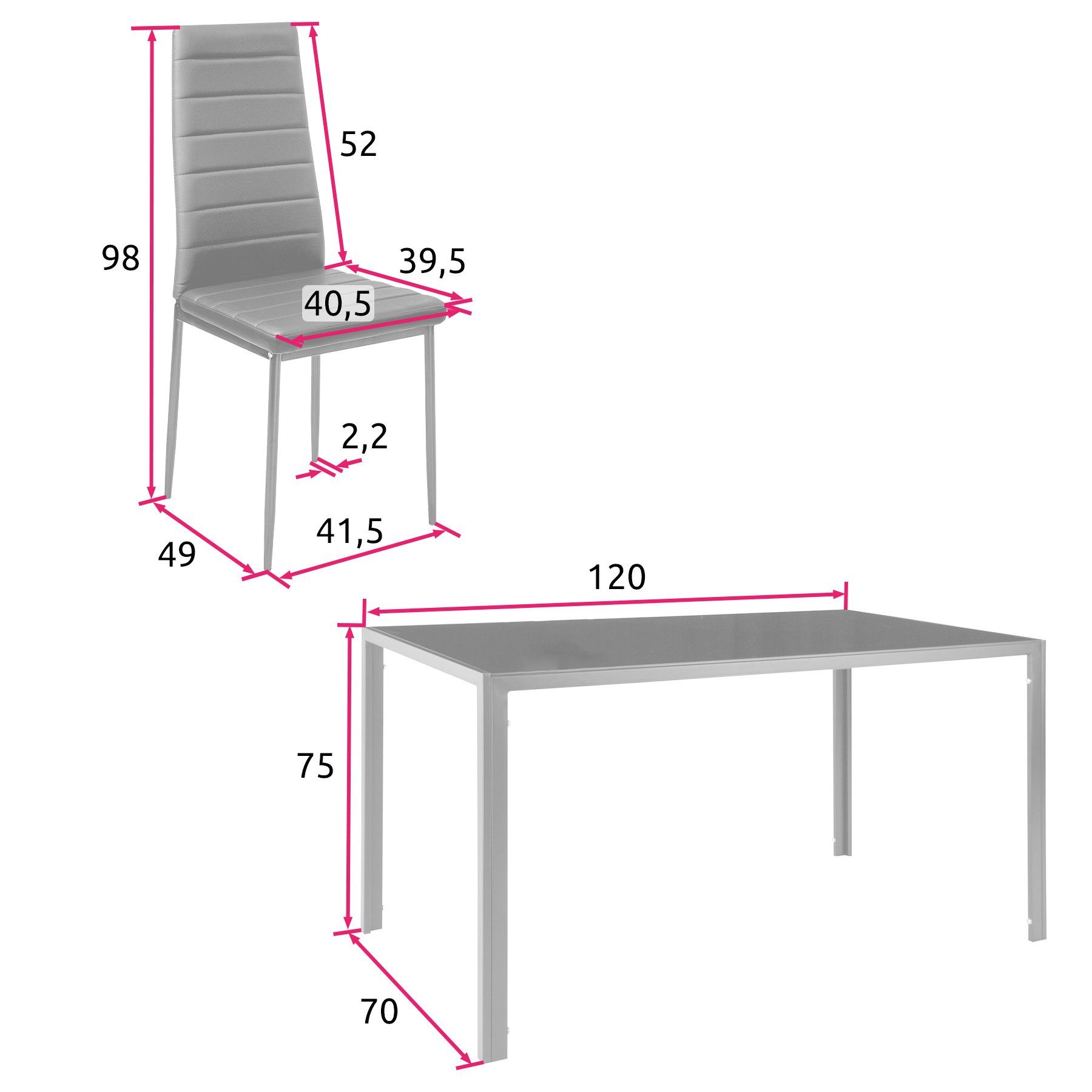 tectake Sitzgruppe Berlin, (Set, 5-tlg), leicht zu reinigen