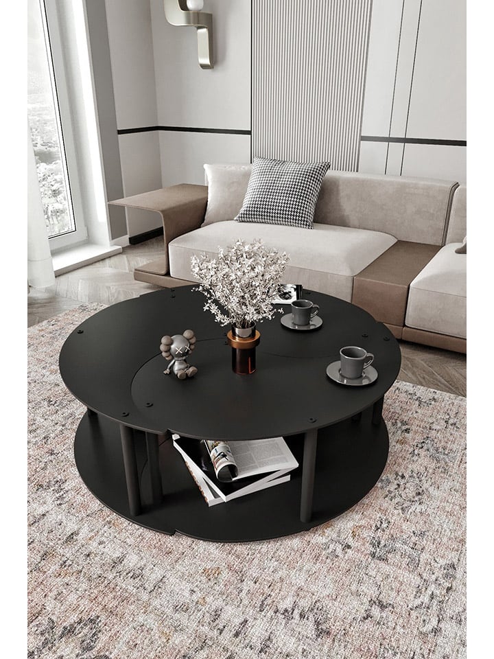 Evila 3er-Set: Couchtische ''Yin Yang'' in Schwarz - (H)38 x Ø 70 cm günstig kaufen onesize