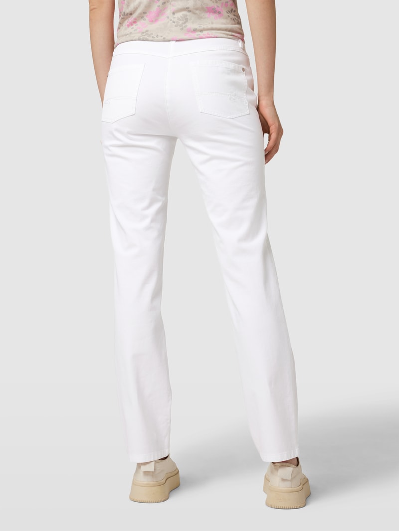 Hose mit Label-Details Modell 'CORA' in weiß