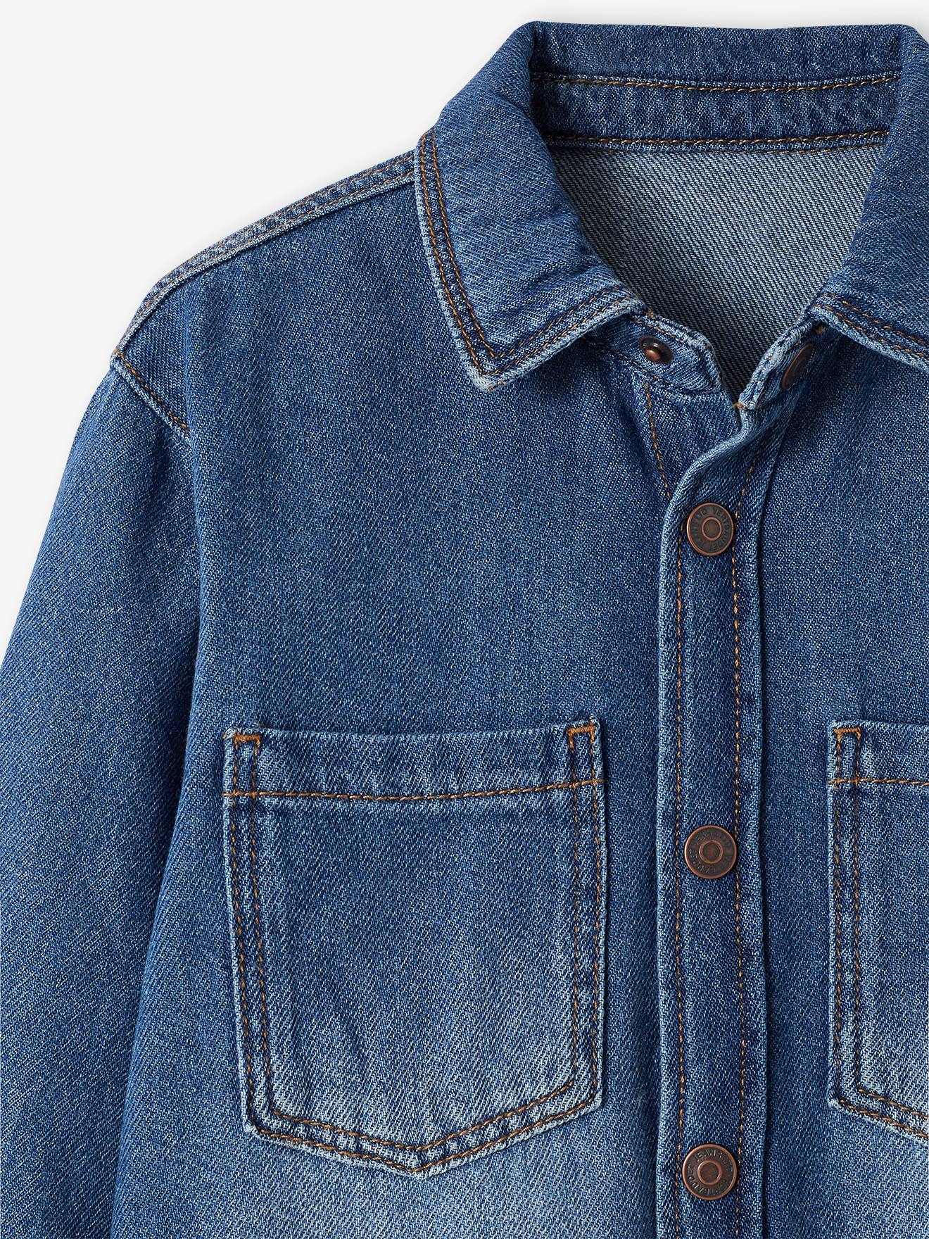 Vertbaudet Jungen Jeanshemd, personalisierbar - schwarz denim