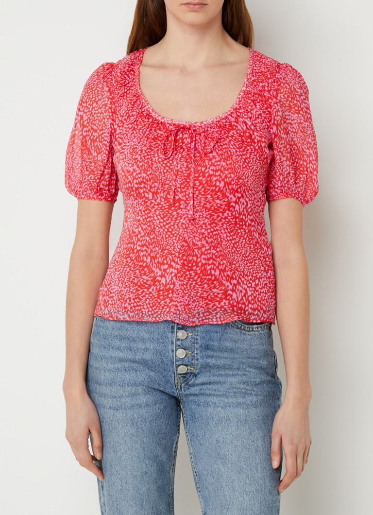 Svilpes Top met print en gestrikt detail