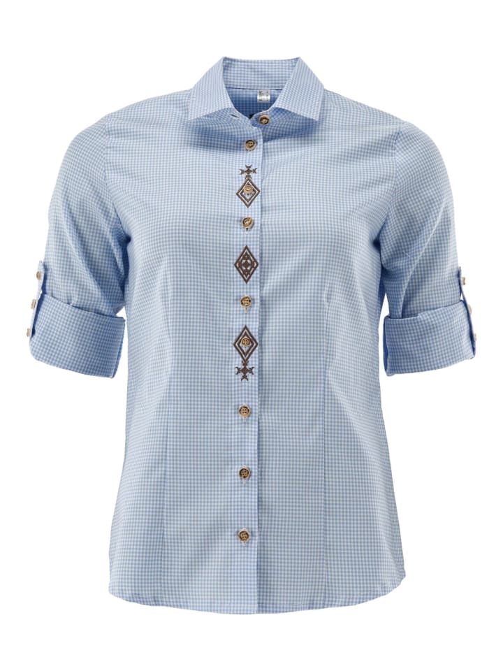 OS-Trachten Trachtenbluse Vapex in hellblau/bleu günstig kaufen