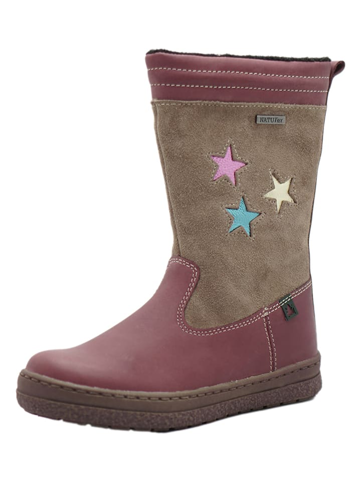 El Naturalista Leder-Winterstiefel in Beige/ Altrosa günstig kaufen