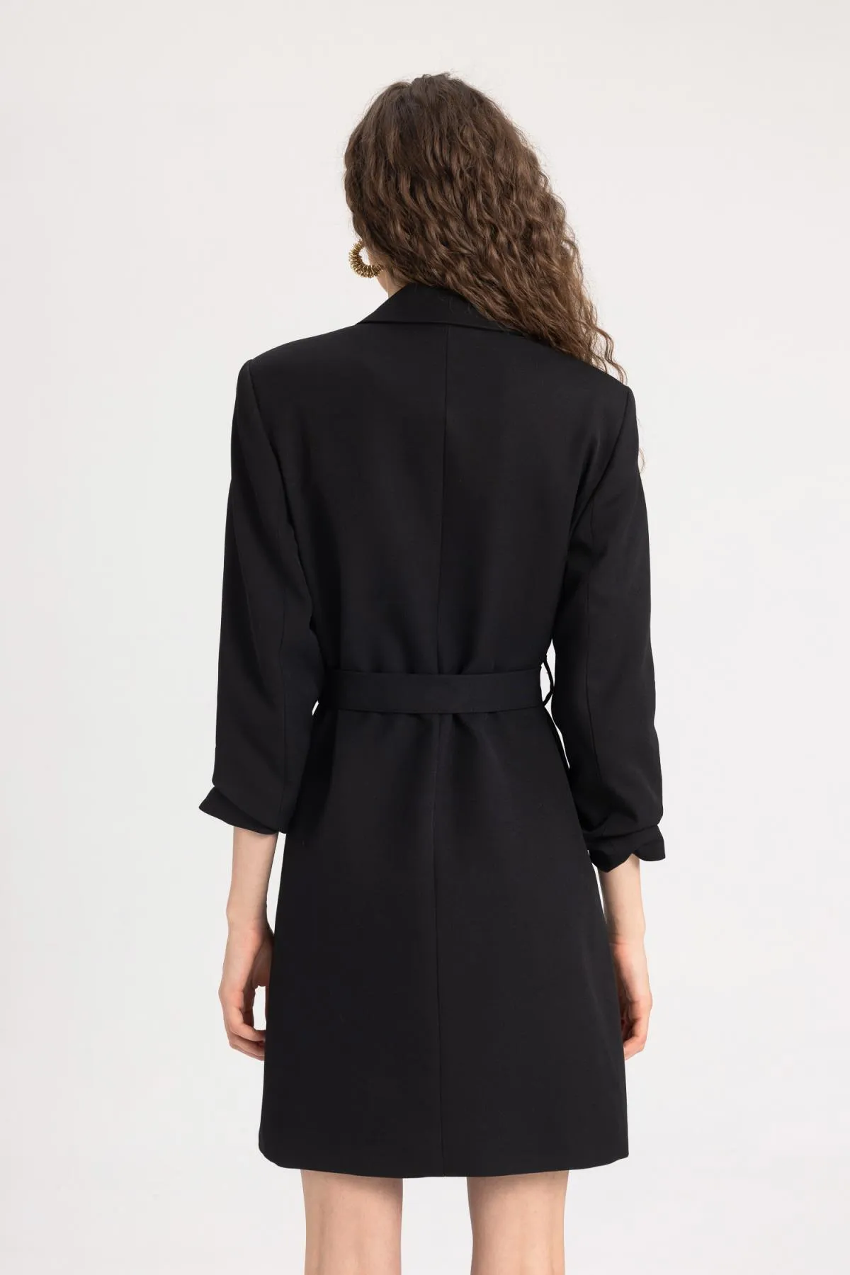 DeFacto  Schwarzes Mini-Tweed-Jackenkleid - Halbarm C1129ax24sp