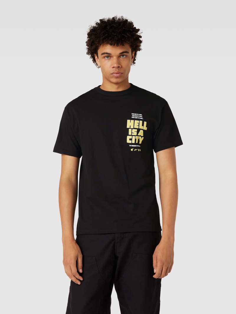 T-Shirt mit Statement-Print in schwarz
