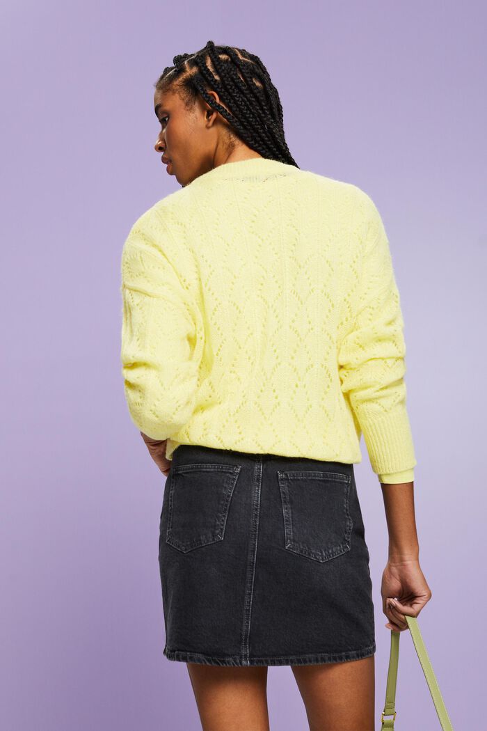 Offenmaschiger Pullover aus Wollmix