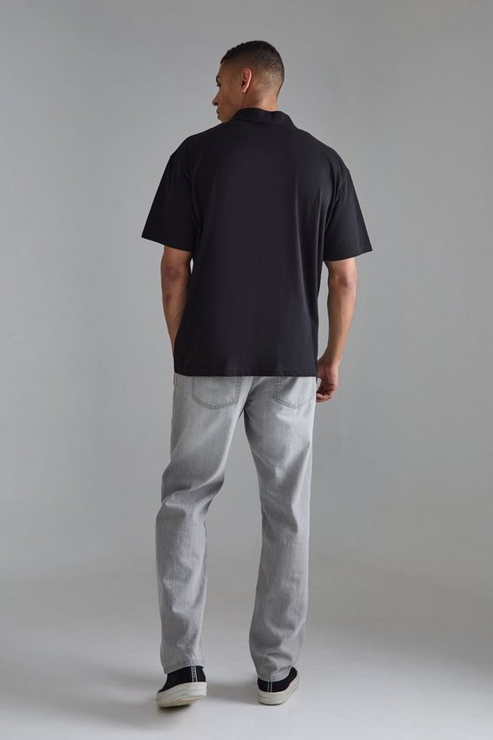 Oversize Poloshirt mit Reißverschluss