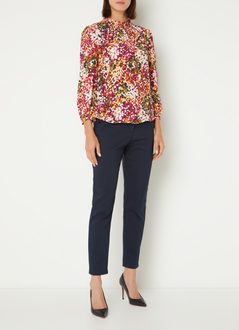 Hobbs June top with print and smocking