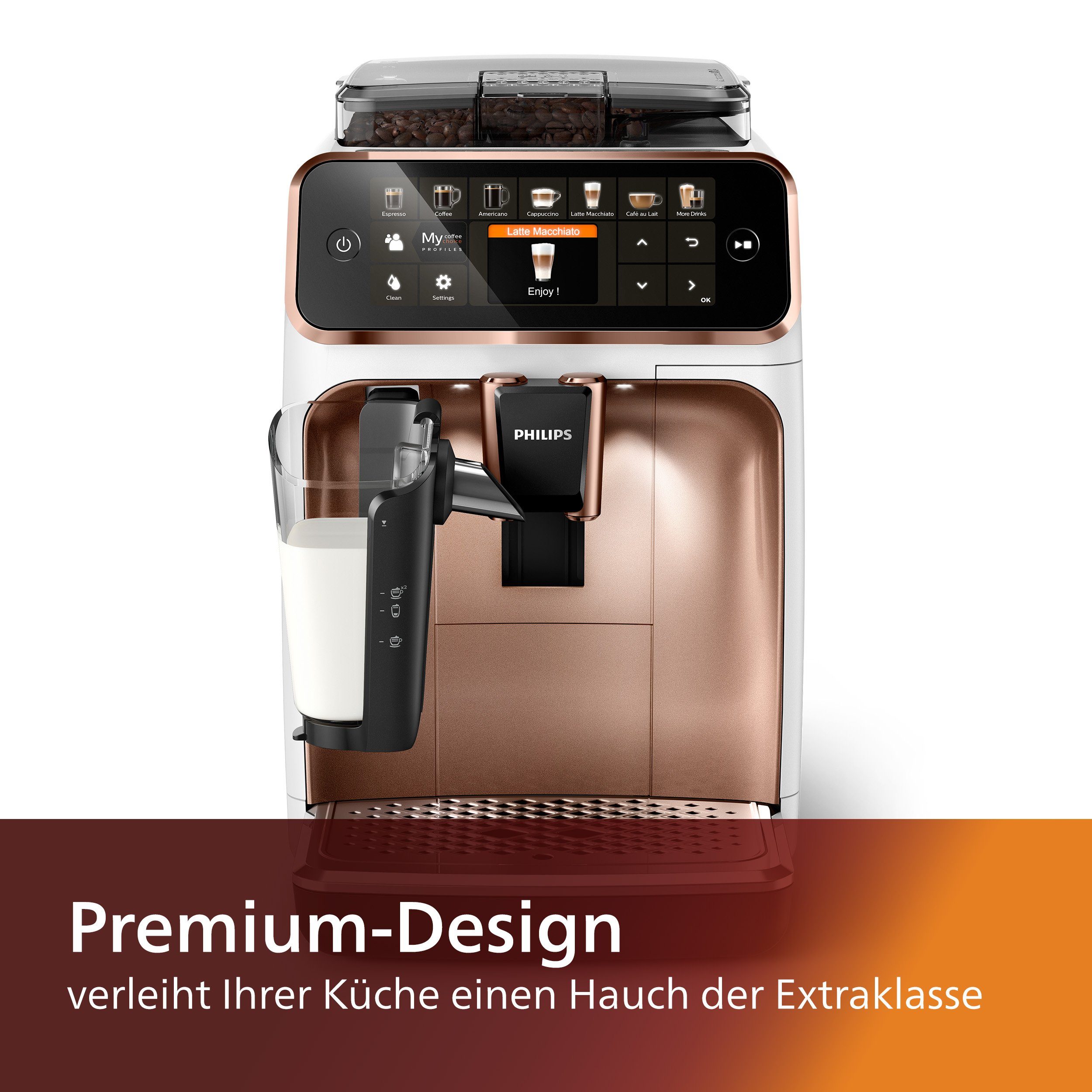 Philips Kaffeevollautomat EP5443/70 5400 Series, 12 Kaffeespezialitäten, mit LatteGo-Milchsystem und TFT-Display