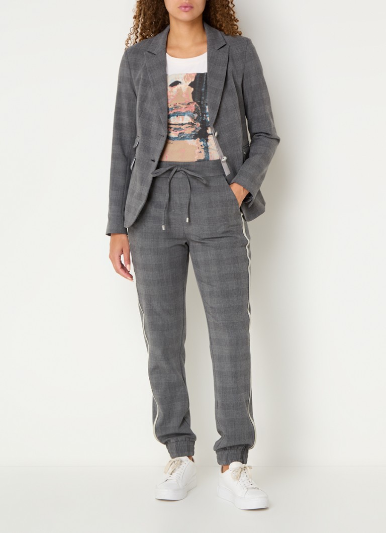 Pantaloni slim fit în carouri cu talie înaltă Lacie Kimi de la Mos Mosh MM