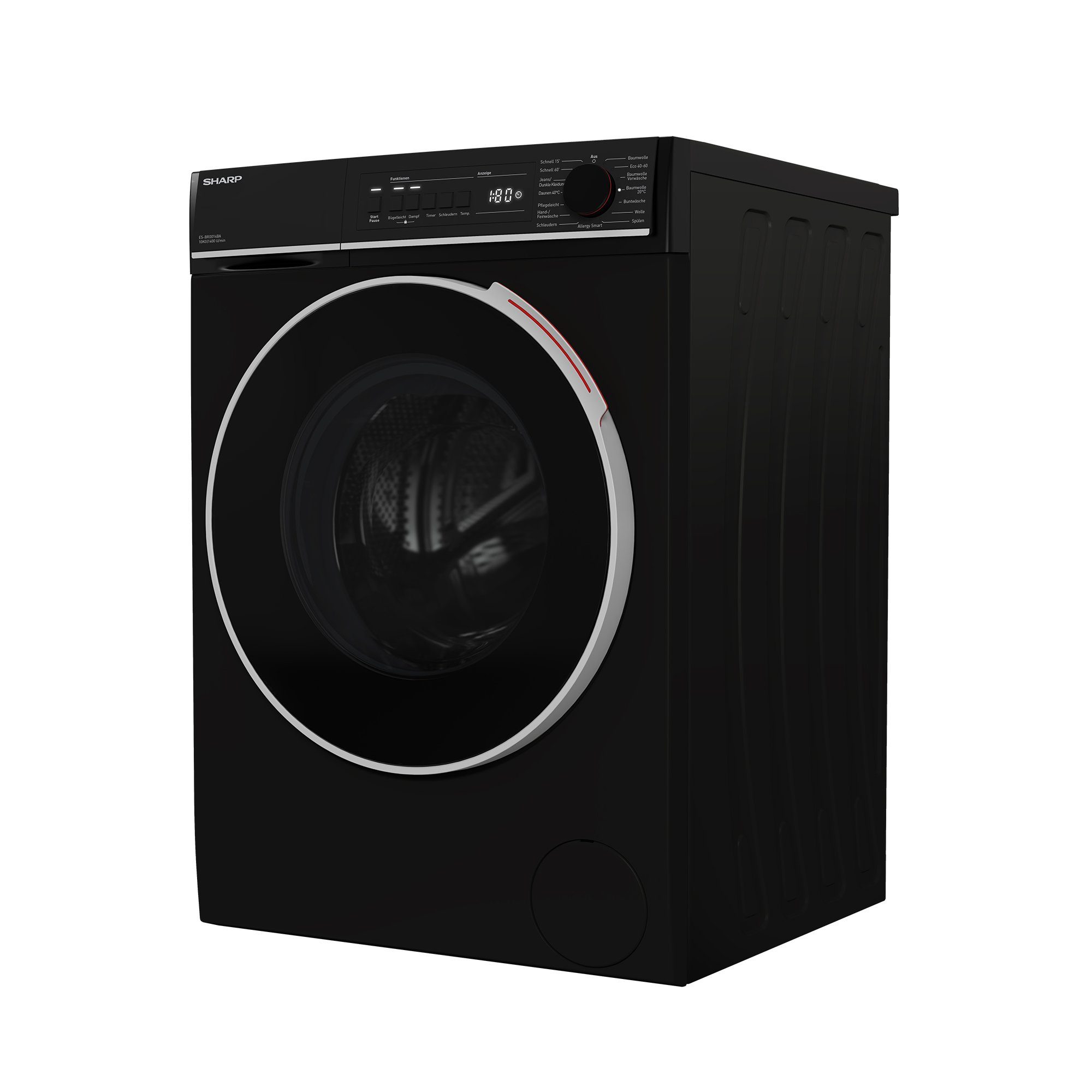 Sharp Waschmaschine ES-BRO014BA-DE, 10,00 kg, 1400 U/min, AllergySmart, EcoLogic