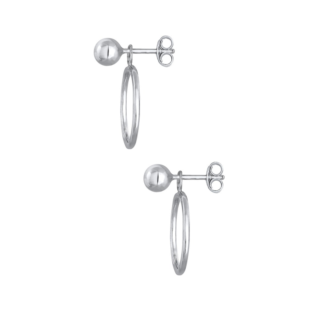 Elli Elli Boucles d'Oreilles Femme Pendentif Cercle de Base en Argent Sterling 925 Boucles d'oreilles
