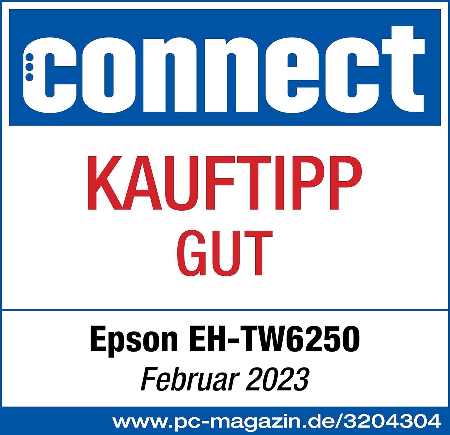 Epson Beamer (2800 lm, 35.000:1, 4096 x 2160 px, bis zu 500 Zoll/12,7 m, Android TV, Lens-Shift, Trapezkorrektur, HDMI)