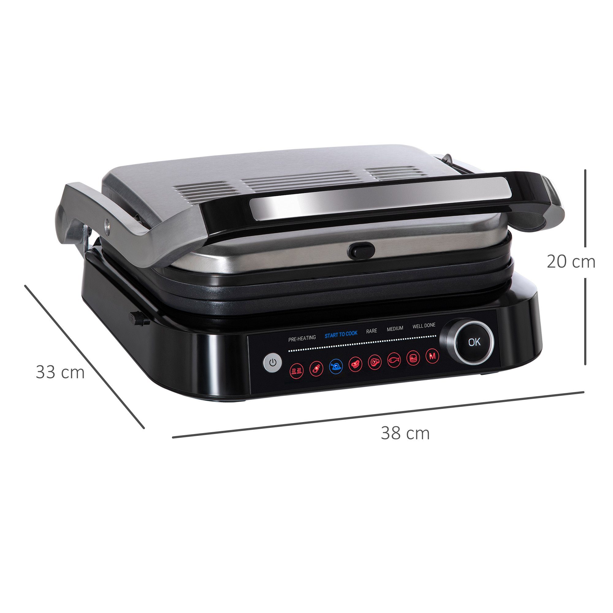 HOMCOM Raclette Elektrogrill, 8 Modi