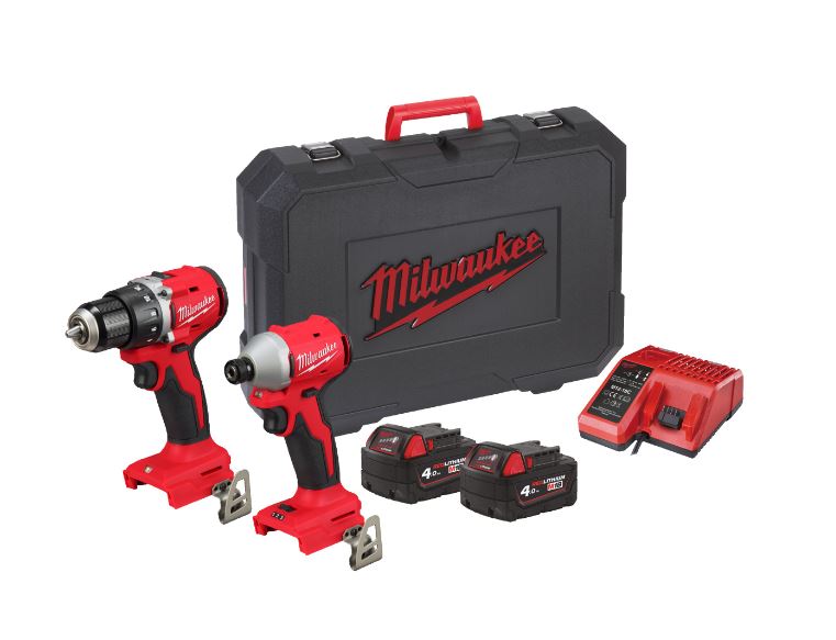 Milwaukee 4933492836 M18 BLCPP2B-402C Powerpack 18V 4.0Ah Li-Ion - M18BLDDRC Ασύρματο Δράπανο + M18BLIDRC Κρουστικό Κατσαβίδι