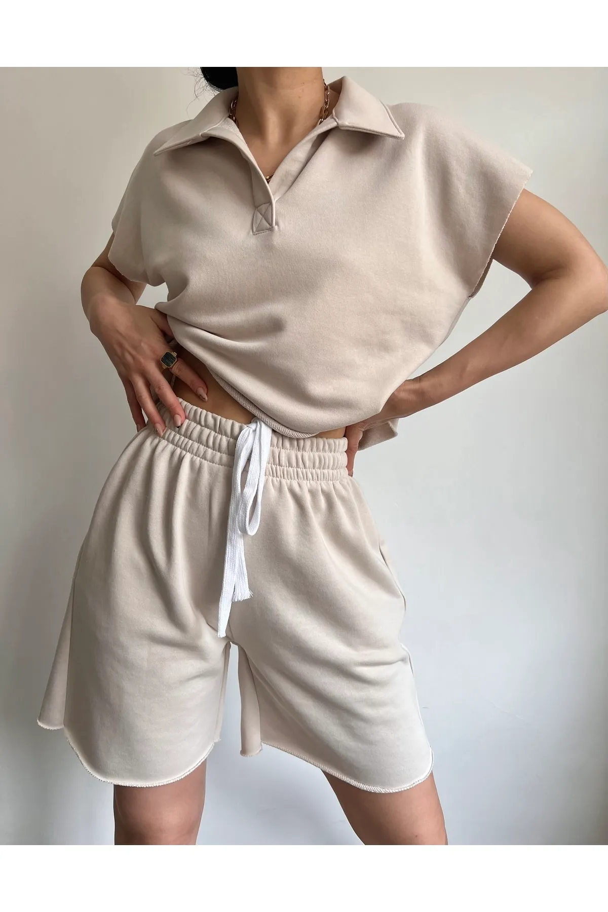 MAİ COLLECTİON  Zweiteiler - Ecru - Regular Fit