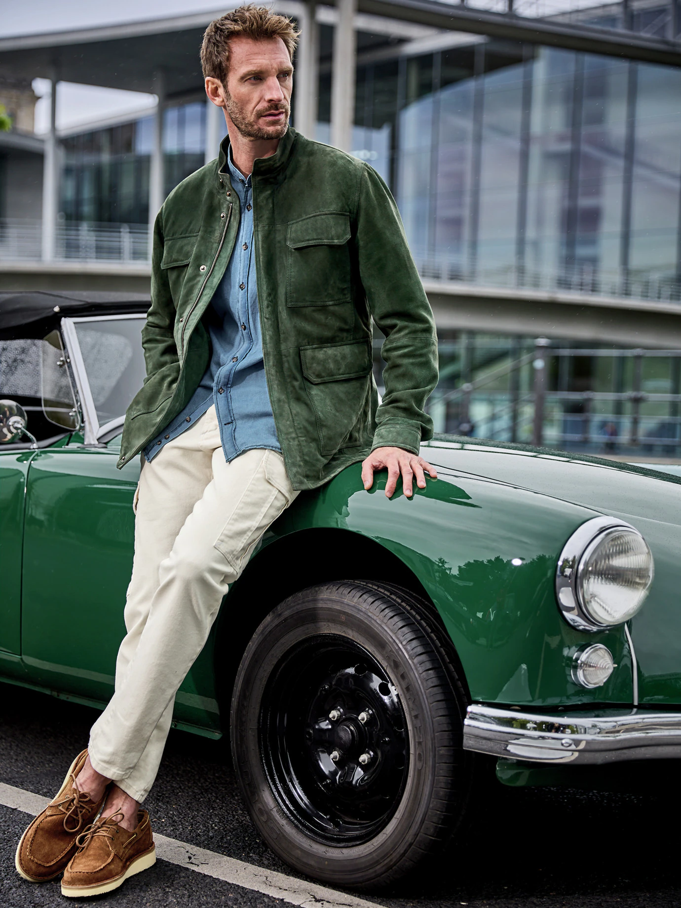 Leder-Fieldjacket Plus 6