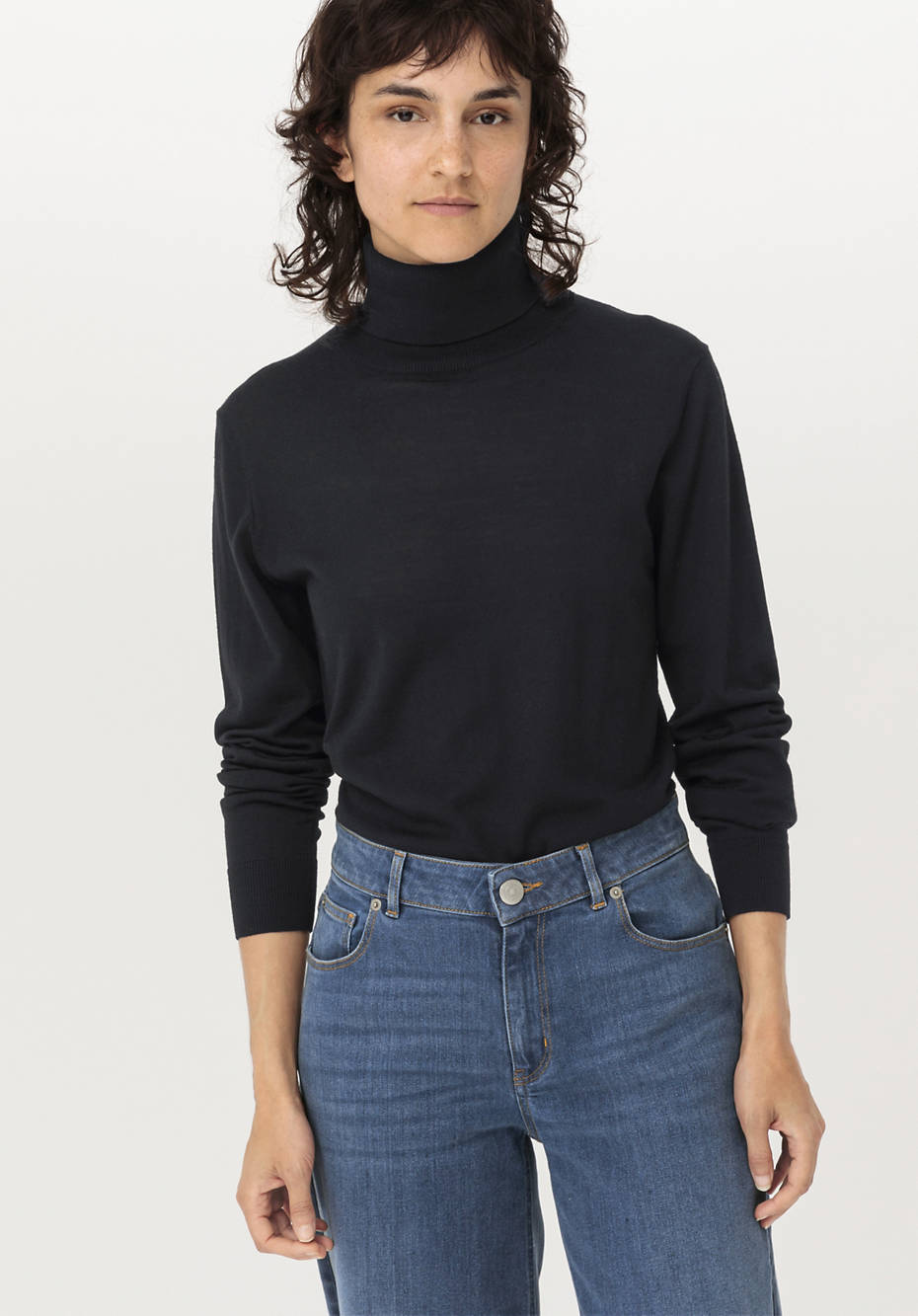 Rollkragenpullover aus reiner Bio-Merinowolle