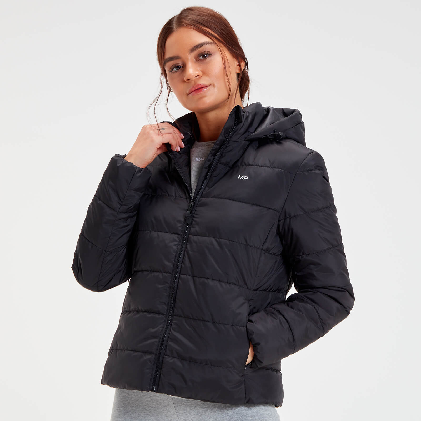Doudoune à capuche légère et pliable MP Outerwear pour femmes – Noir