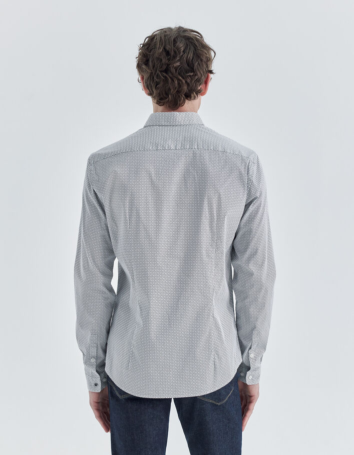 Chemise SLIM blanche imprimé minimaliste EASY CARE Homme