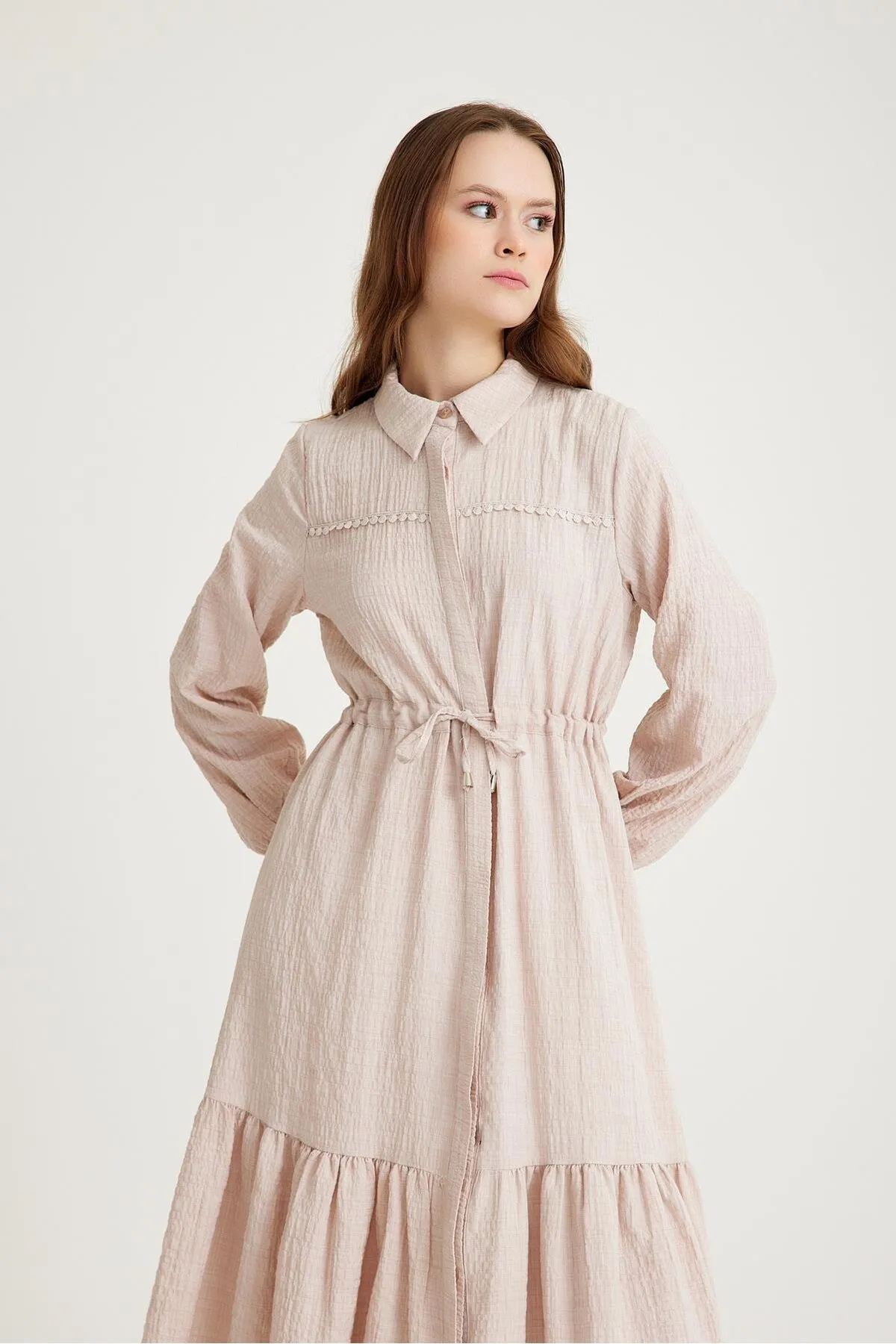 Olcay  Kleid - Beige - A-Linie