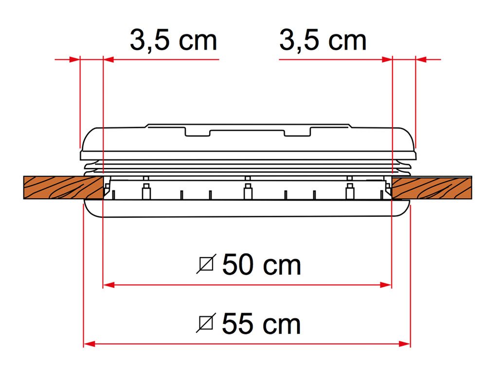 Fiamma Vent 50 weiße Dachhaube