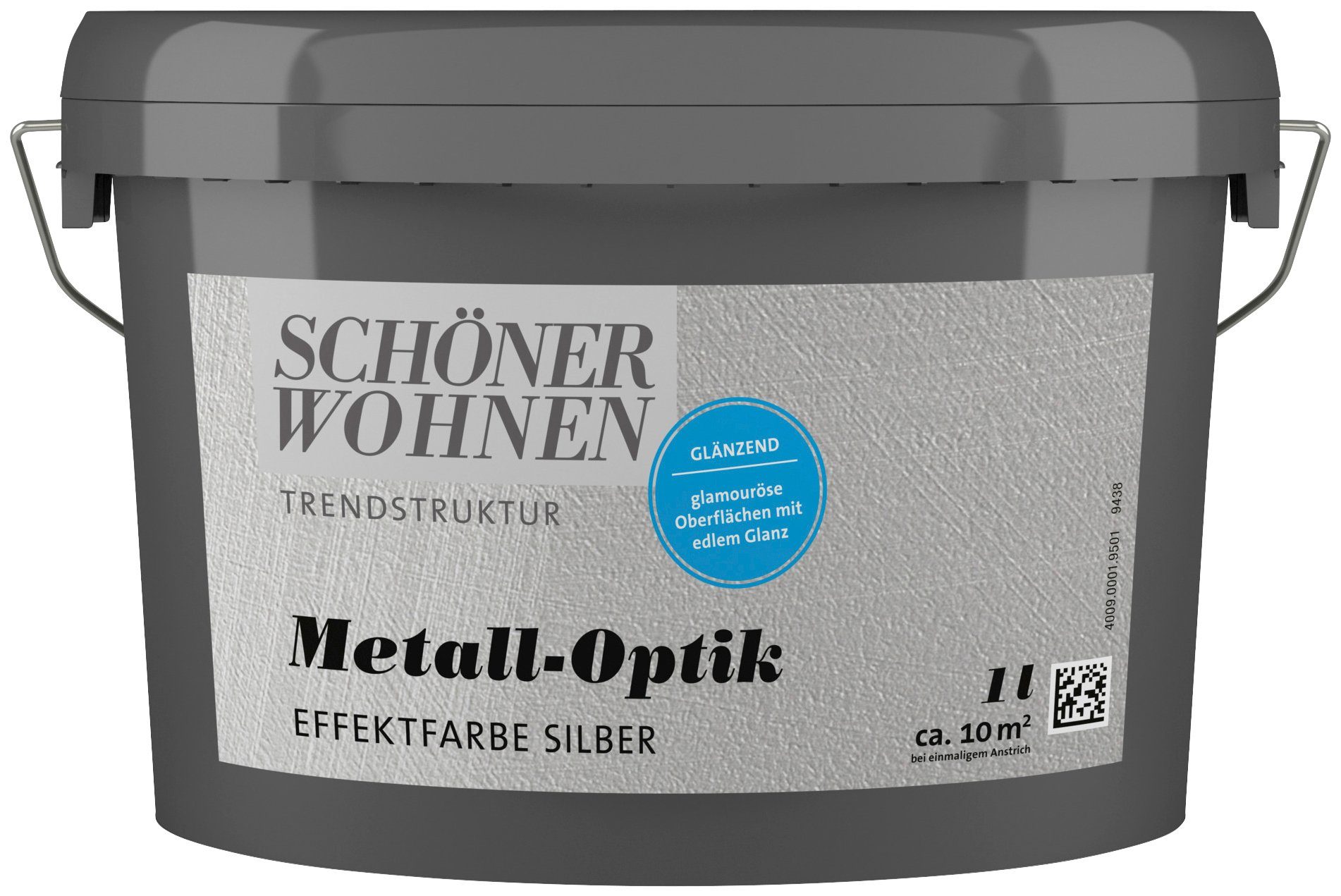 SCHÖNER WOHNEN FARBE Wandfarbe TRENDSTRUKTUR Metall-Optik Effektfarbe, 1 Liter, glänzende Effektfarbe für metallischen Look