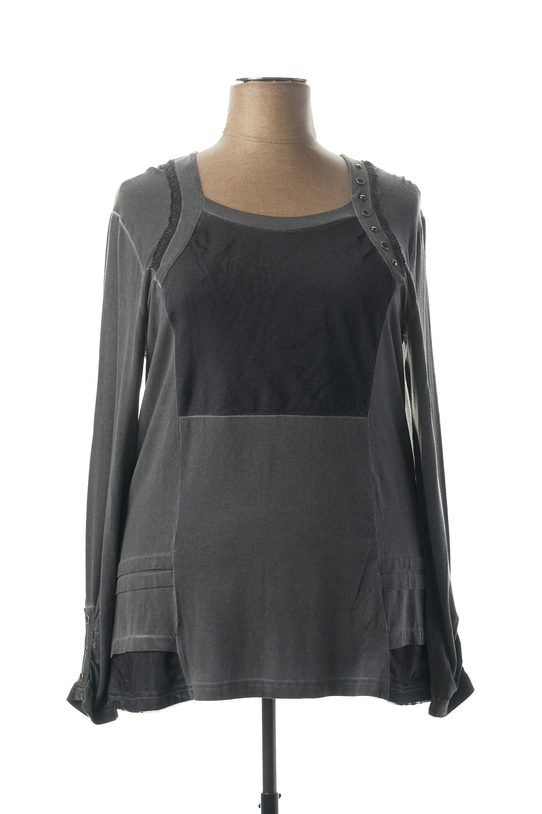 Guy Dubouis Tuniquemanchelongue Femme couleur gris
