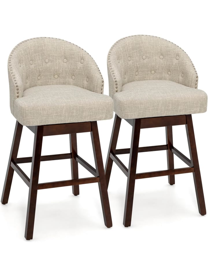 COSTWAY Barhocker 2er Set in Beige günstig kaufen onesize