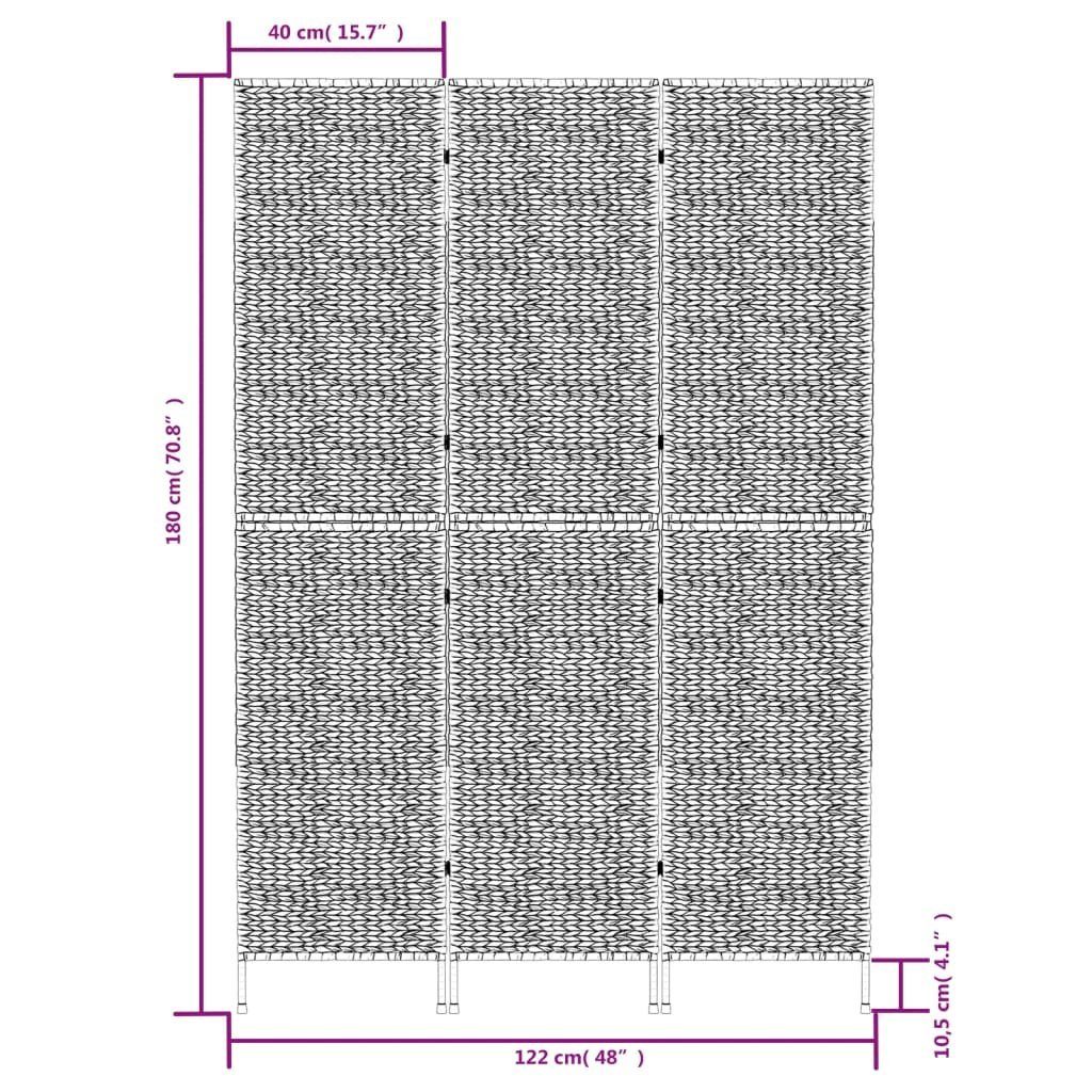 vidaXL Raumteiler Paravent 3-tlg. 122x180 cm Wasserhyazinthe, 1-tlg.