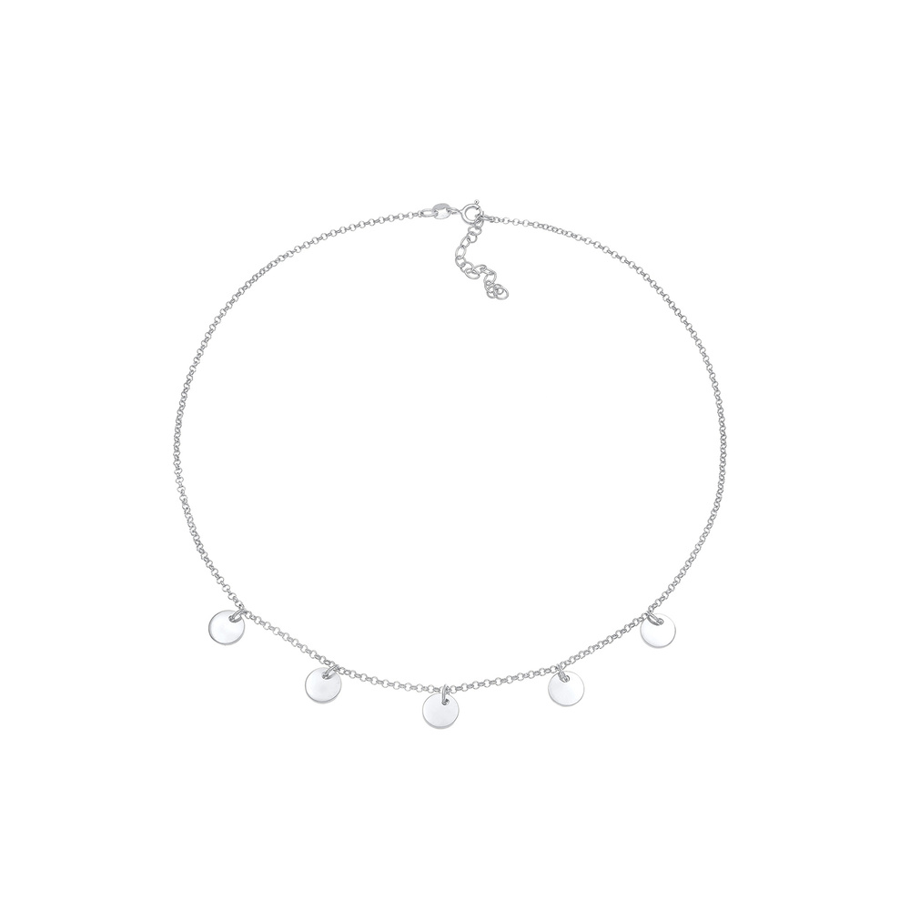 Elli Elli Collier Collier ras de cou pour dames Geo Platelet Round 925 Sterling Silver collier