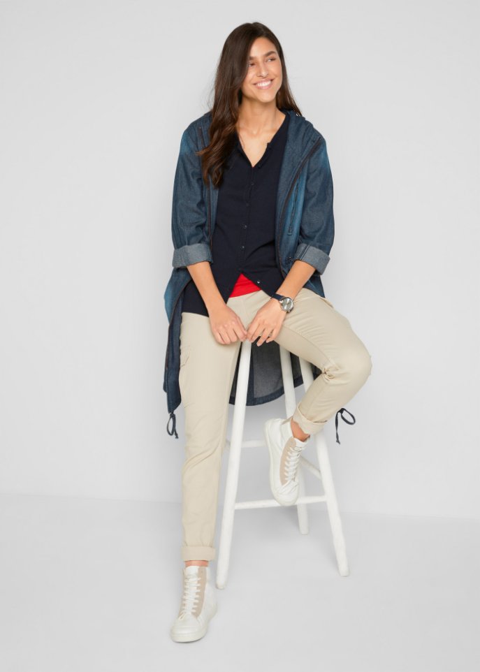 Basic Feinstrickjacke mit recycelter Baumwolle