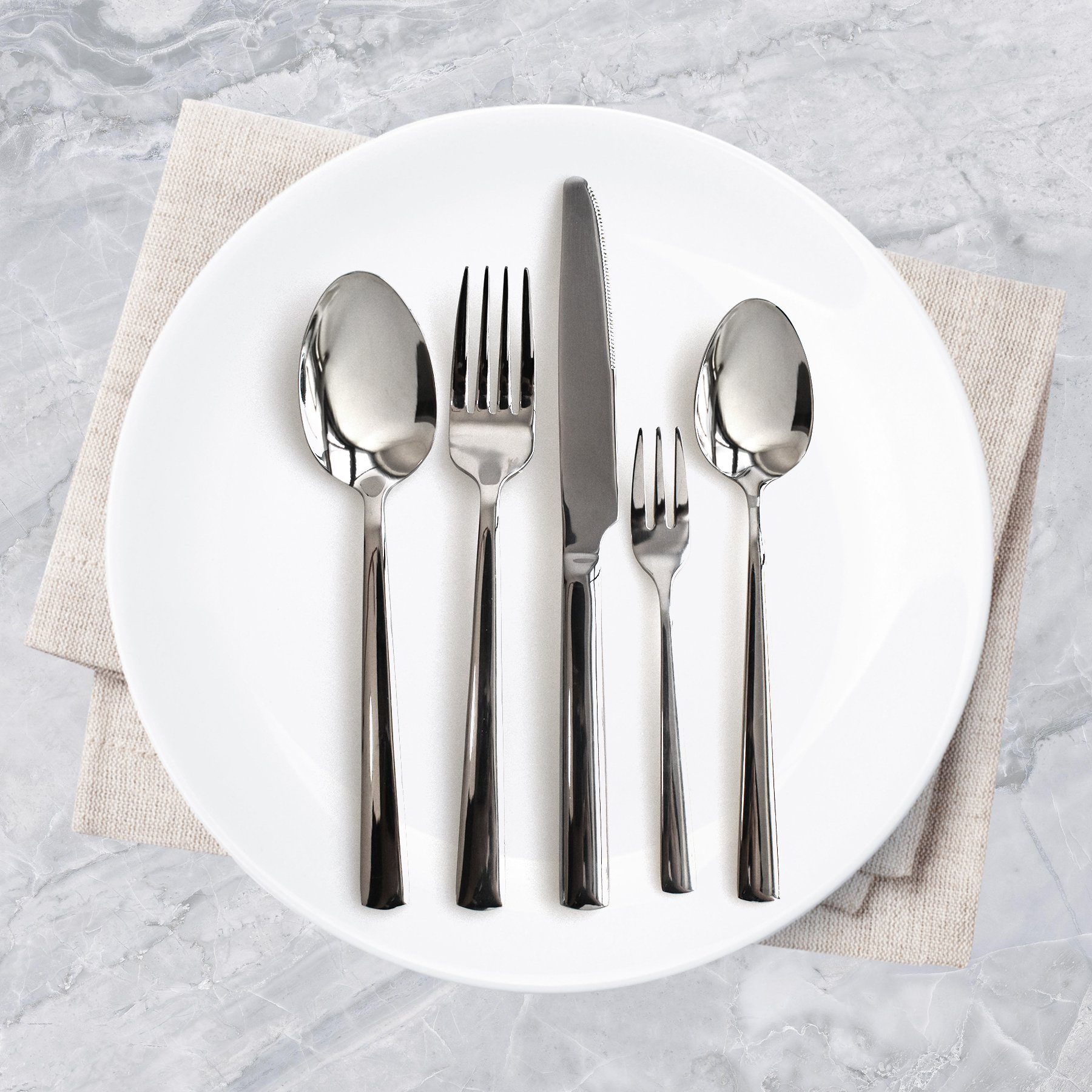 7Magic Besteck-Set, 5 teilig Edelstahl Hochwertiges Tafelbesteck Set