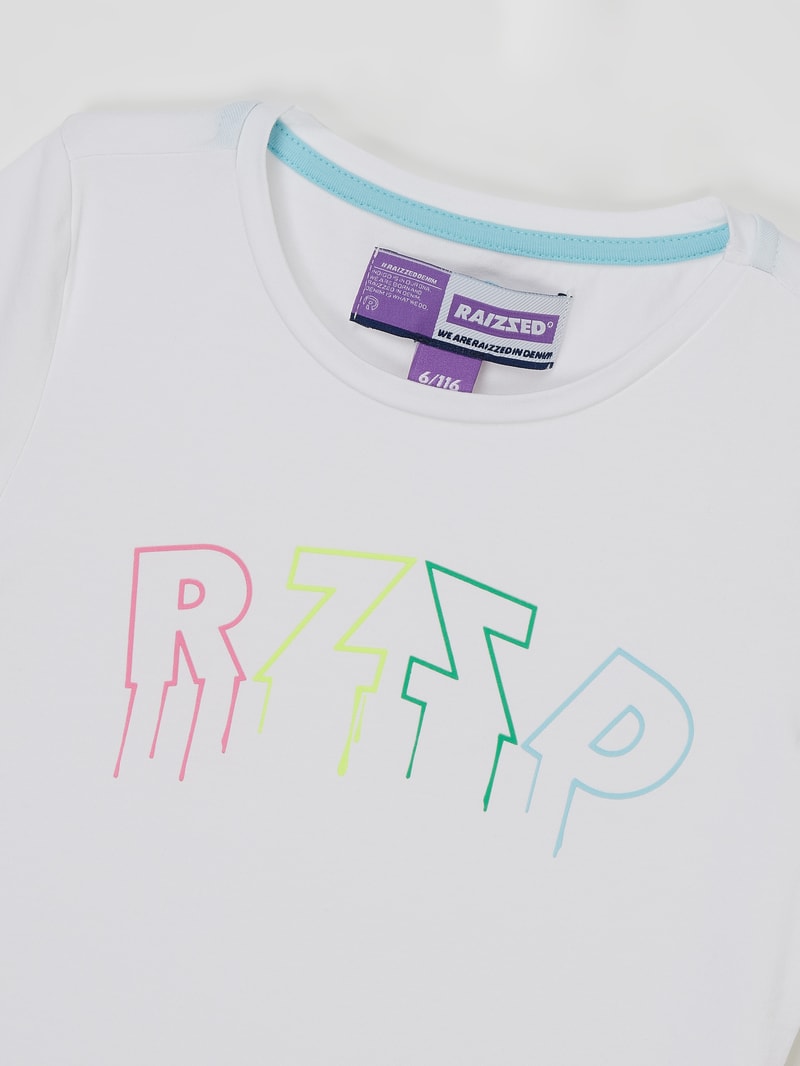 T-Shirt mit Logo-Print Modell 'Tulum' in weiß