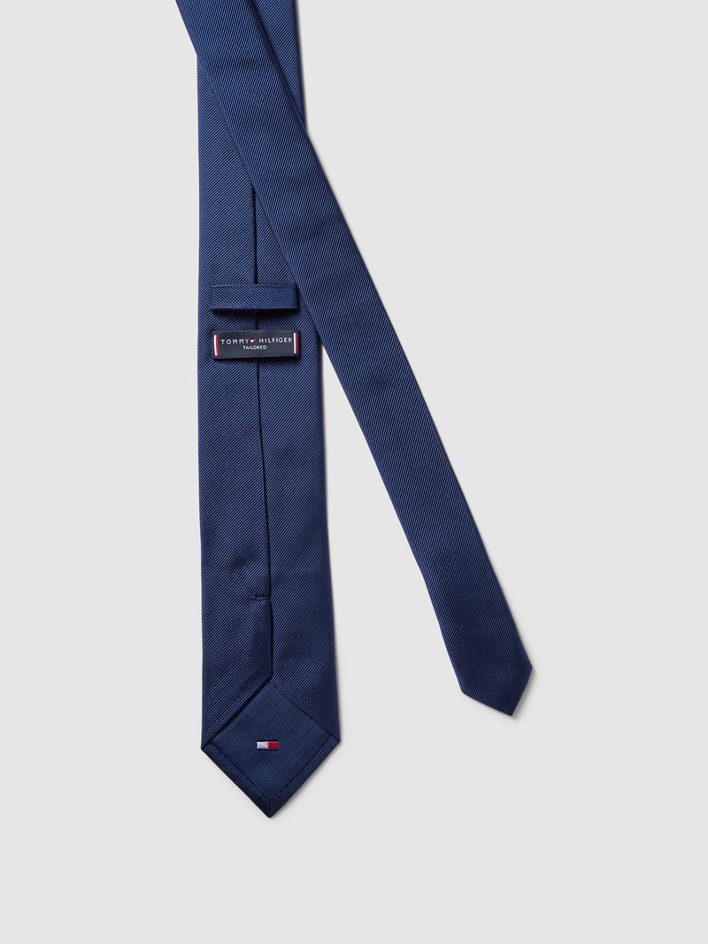 Krawatte aus Seide (7 cm) Modell 'RIB SOLID' in marineblau