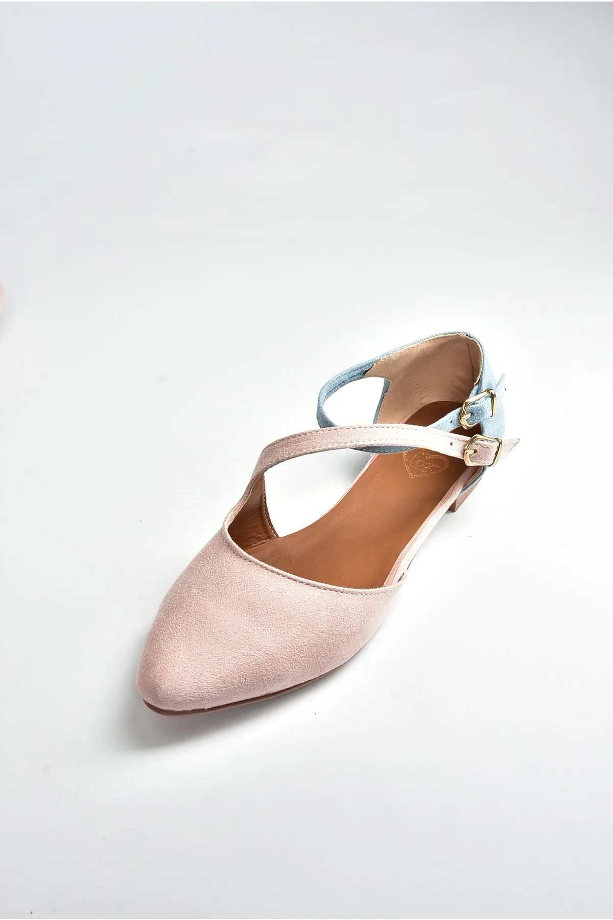 Fox Shoes  Damen-Ballerinas aus puderblauem/blauem Wildleder D726016902